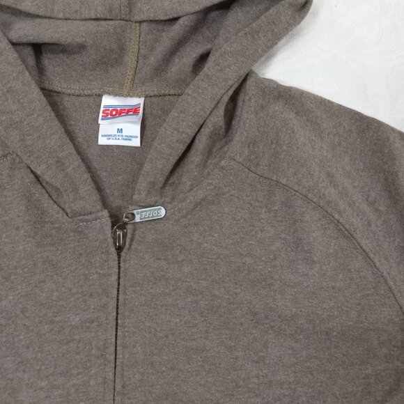 Soffe Brown Youth Classic Hoodied Pull Over Sweatshirt LIght Weight Size Med New - Picture 7 of 9